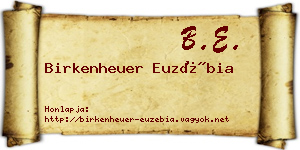 Birkenheuer Euzébia névjegykártya